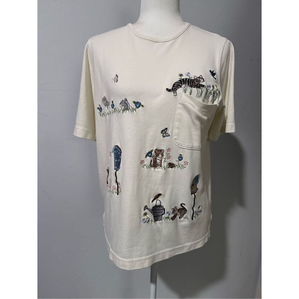 Bon Worth cat print tee shirt s